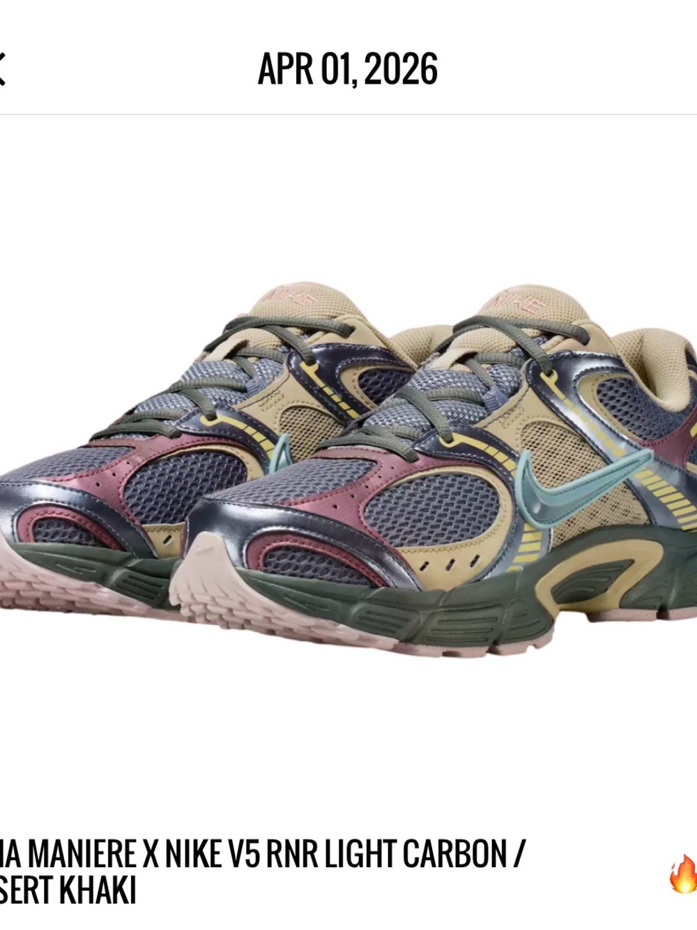 A Ma Neiere x Nike Women’s Multicolor Running Sneakers - Green/Maroon/Cream